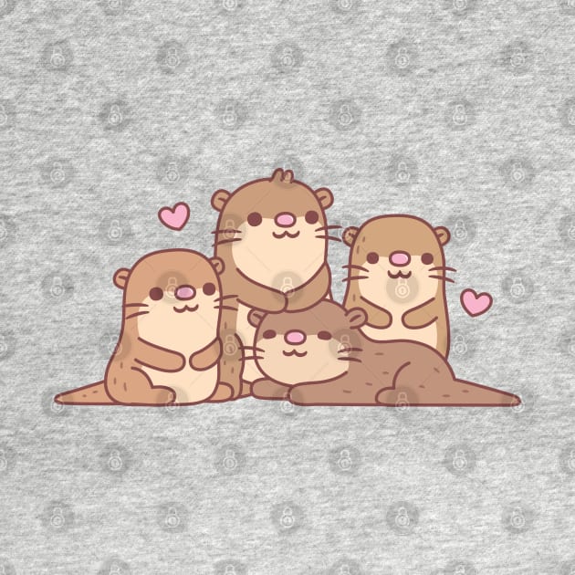 Cute Group Of Little Otters by rustydoodle